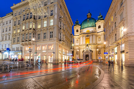 simsearch:841-06341441,k - View of St. Peter's Catholic Church on Graben at dusk, Vienna, Austria, Europe Stock Photo - Rights-Managed, Code: 841-09257086