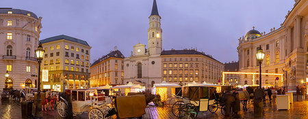 simsearch:841-06341441,k - Christmas Market stalls and St. Michael Catholic Church in Michaelerplatz, Vienna, Austria, Europe Stock Photo - Rights-Managed, Code: 841-09257104