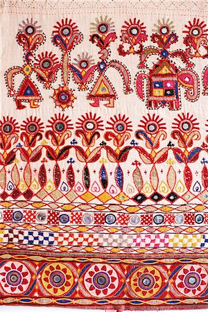 Traditional Rabari tribal embroidered fabrics, Kutch, Gujarat state, India, Asia Stock Photo - Rights-Managed, Code: 841-02704547