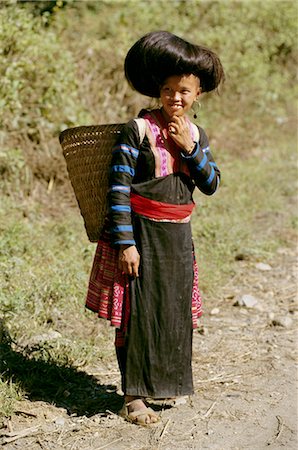 A Red Hmong woman in traditional dress, Laichau, North Vietnam, Vietnam, Indochina, Southeast Asia, Asia Stock Photo - Rights-Managed, Code: 841-02704746