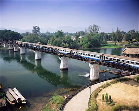The Death Railway bridge on the River Kwai (Saphan Mae Nam Khwae Yai), Kanchanaburi, Kanchanaburi Province, Thailand, Southeast Asia, Asia Stock Photo - Rights-Managed, Code: 841-02705744
