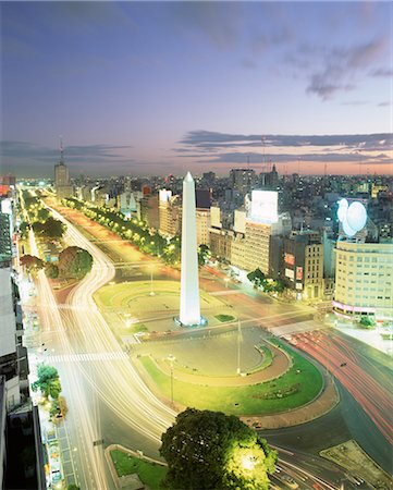 Plaza de la Republica, the Obelisk and world's widest avenue, Avenida 9 de Julio, Buenos Aires, Argentina, South America Stock Photo - Rights-Managed, Code: 841-02705765