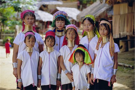 simsearch:841-03067430,k - Group of 'Long necked' Padaung tribe villages, Mae Hong Son Province, northern Thailand, Asia Stock Photo - Rights-Managed, Code: 841-02706516