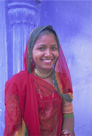fashion india in rajasthan - Portrait of a local woman in the 'Blue City', Jodhpur, Rajasthan State, India, Asia Stock Photo - Rights-Managed, Code: 841-02706554