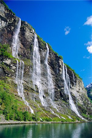 simsearch:841-02706346,k - Seven Sisters Falls as seen from ferry, Geiranger Fjord, Norway, Europe Stock Photo - Rights-Managed, Code: 841-02706905