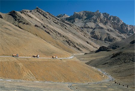 simsearch:841-02915818,k - Trucks on the Lachalang Pass, 5065m, Zanskar people on horse trail, Leh-Manali hgihway, Ladakh, India, Asia Stock Photo - Rights-Managed, Code: 841-02706971