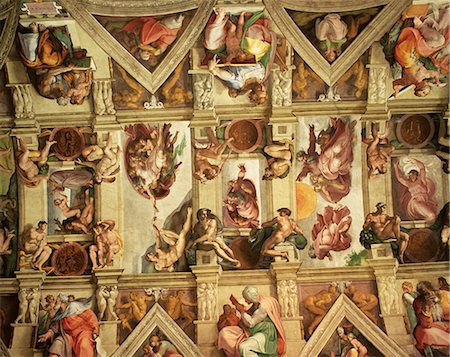 Ceiling of the Sistine Chapel, The Vatican, Rome, Lazio, Italy, Europe Stock Photo - Rights-Managed, Code: 841-02707114