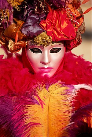 simsearch:841-02714288,k - Head and shoulders portrait of a person dressed in carnival mask and costume, Venice Carnival, Venice, Veneto, Italy, Europe Stock Photo - Rights-Managed, Code: 841-02707625
