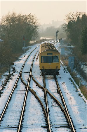 Train on snowy tracks, Norfolk, England, United Kingdom, Europe Stock Photo - Rights-Managed, Code: 841-02707790