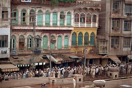 pakistan - Crowds of men on a street in the old town of Peshawar, Pakistan, Asia Stock Photo - Rights-Managed, Code: 841-02707819