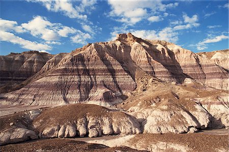 petrified (fossilized) - Coloured bands and ridges on the Blue Mesa in the Petrified Forest National Park in Arizona, United States of America, North America Stock Photo - Rights-Managed, Code: 841-02707958