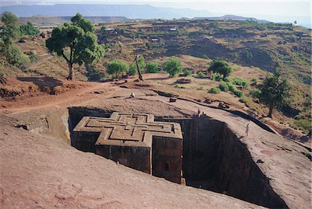 etching - Bet Giorgis, rock cut church, Lalibela, Ethiopia, Africa Stock Photo - Rights-Managed, Code: 841-02708476