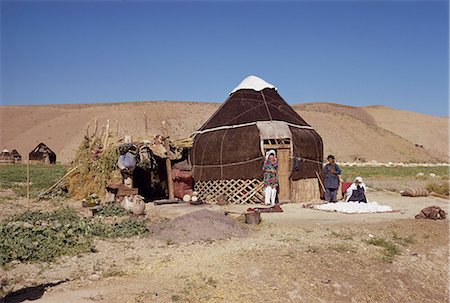 Uzbeki tribespeople outside yurt, near Maymana, Afghanistan, Asia Stock Photo - Rights-Managed, Code: 841-02708531