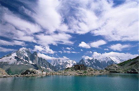 french country river photos - Lac Blanc (White Lake) and mountains, Chamonix, Haute Savoie, Rhone-Alpes, French Alps, France, Europe Stock Photo - Rights-Managed, Code: 841-02708748