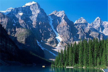 simsearch:841-02920671,k - View to the Wenkchemna Peaks from the shore of Moraine Lake, Banff National Park, UNESCO World Heritage Site, Alberta, Canada, North America Stock Photo - Rights-Managed, Code: 841-02708827