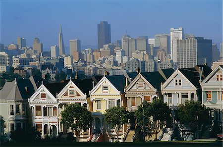 The Painted Ladies, grand 19th century houses, Alamo Square, San Francisco, California, United States of America Stock Photo - Rights-Managed, Code: 841-02709795