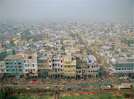 View of city from Jama Masjid across Old Delhi, Delhi, India, Asia Stock Photo - Rights-Managed, Code: 841-02703822