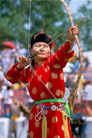 Archery contest, Naadam festival, Oulaan Bator (Ulaan Baatar), Mongolia, Central Asia, Asia Stock Photo - Rights-Managed, Code: 841-02714365