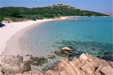 Bay and beach, Cala dei Cavaliere, island of Budelli, La Maddalena Archipelago, Sardinia, Italy, Mediterranean, Europe Stock Photo - Rights-Managed, Code: 841-02714446