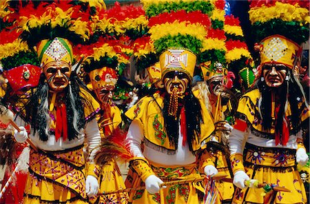 simsearch:841-02715185,k - A group of Tobas performing the Devil Dance - La Diablada, during the carnival, Oruro, Bolivia, South America Stock Photo - Rights-Managed, Code: 841-02714824
