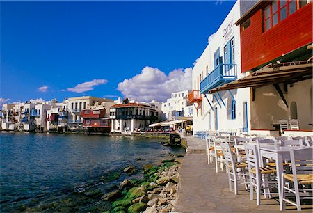 simsearch:841-02712791,k - Waterfront of the Little Venice quarter, Mykonos, Cyclades islands, Greece, Mediterranean, Europe Stock Photo - Rights-Managed, Code: 841-02714915