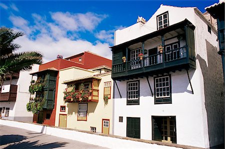 Casa de los Balcones, typical Canarian houses with balconies), Santa Cruz de la Palma, La Palma, Canary Islands, Spain, Atlantic, Europe Stock Photo - Rights-Managed, Code: 841-02715084