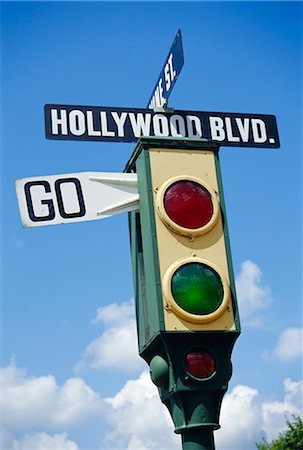 Go road sign on Hollywood Boulevard, Los Angeles, United States of America Stock Photo - Rights-Managed, Code: 841-02716682