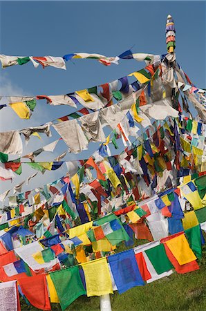 Buddhist prayer flags, McLeod Ganj, Dharamsala, Himachal Pradesh state, India, Asia Stock Photo - Rights-Managed, Code: 841-02719295