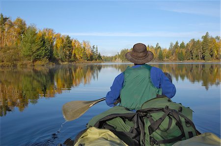 Canoeing on Hoe Lake, Boundary Waters Canoe Area Wilderness, Superior National Forest, Minnesota, United States of America, North America Stock Photo - Rights-Managed, Code: 841-02719771