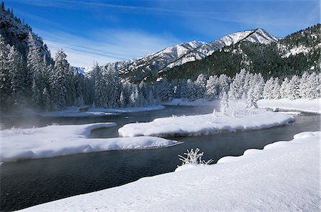 simsearch:841-03505868,k - River in winter, Refuge Point, West Yellowstone, Montana, United States of America (U.S.A.), North America Stock Photo - Rights-Managed, Code: 841-02712075