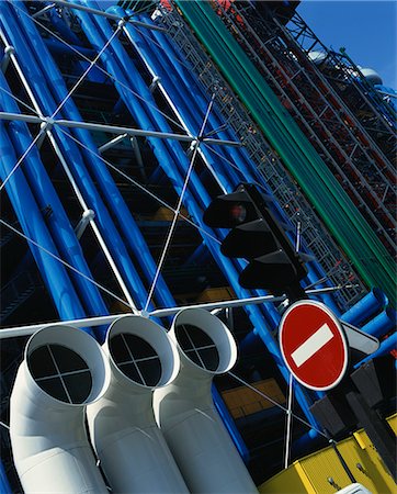 pipework - Exterior detail of pipes at the Pompidou Centre, Beaubourg, Paris, France, Europe Stock Photo - Rights-Managed, Code: 841-02712125