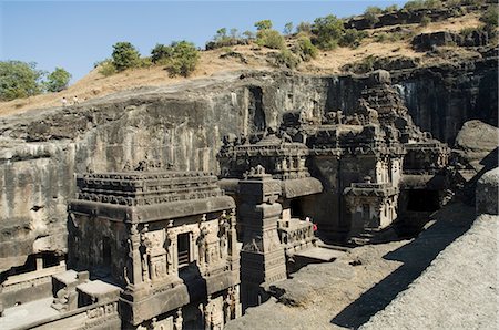 simsearch:841-02718675,k - Les grottes d'Ellora, temples taillés de roche, près d'Aurangabad, Maharashtra, Inde Photographie de stock - Rights-Managed, Code: 841-02712363