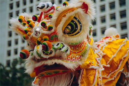 Costume chef, danse du Lion, Hong Kong, Chine Photographie de stock - Rights-Managed, Code: 841-02712778