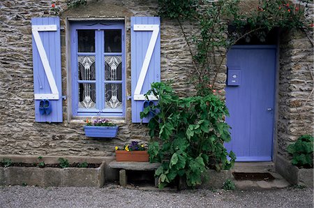 french door window - Typical house, Ile de Groix, Brittany, France, Europe Stock Photo - Rights-Managed, Code: 841-02713238