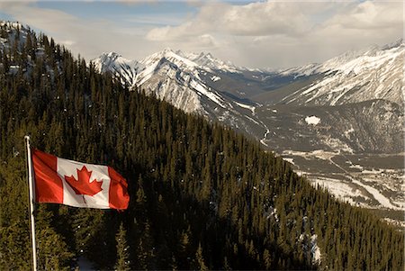 pennant flag - Banff Gondola and Scenic Overlook, Banff National Park, UNESCO World Heritage Site, Rocky Mountains, Alberta, Canada, North America Foto de stock - Con derechos protegidos, Código: 841-02720318