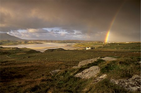 Rainbow over Uig sands (Traigh Chapadail), tidal area, from near Timsgarry, Isle of Lewis, Outer Hebrides, Scotland, United Kingdom, Europe Stock Photo - Rights-Managed, Code: 841-02720440