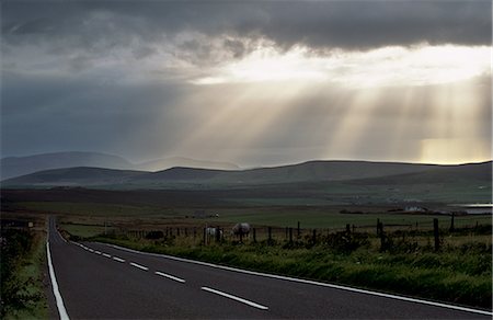 scotland beautiful road - Empty road, Mainland, Orkney Islands, Scotland, United Kingdom, Europe Stock Photo - Rights-Managed, Code: 841-02720451