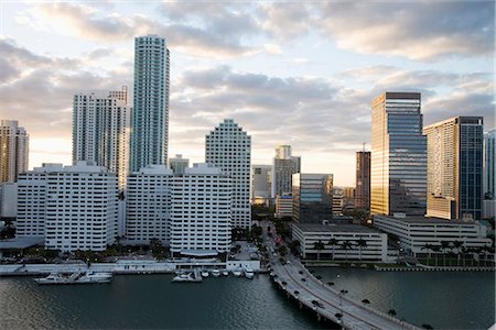 Downtown skyline at sunset, Miami, Florida, United States of America, North America Stock Photo - Rights-Managed, Code: 841-02720745