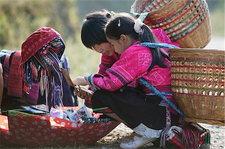 Girls of Yao minority, Longsheng terraced ricefields, Guilin, Guangxi Province, China, Asia Stock Photo - Rights-Managed, Code: 841-02720952