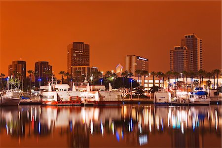 Rainbow Harbor and skyline, Long Beach City, Los Angeles, California, United States of America, North America Stock Photo - Rights-Managed, Code: 841-02721048