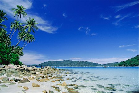 simsearch:841-02722953,k - Vue de Kecil (peu) vers Besar (Big), les deux îles Perhentian, parcs marins paradis tropical sur la côte de cet état du nord-est, Terengganu, Malaisie, Asie Photographie de stock - Rights-Managed, Code: 841-02722717