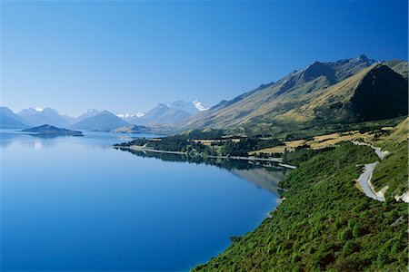 simsearch:841-02915818,k - Looking north-northwest towards the northern tip of Lake Wakatipu at Glenorchy, with 2819m Mount Earnslaw beyond, west Otago, South Island, New Zealand, Pacific Stock Photo - Rights-Managed, Code: 841-02722723
