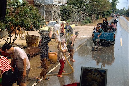 Water Festival at New Year, Chiang Mai, Thailand, Southeast Asia, Asia Stock Photo - Rights-Managed, Code: 841-02825092