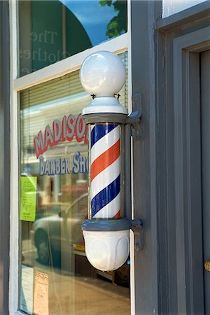 Barber's shop, Warrenton, Virginia, United States of America, North America Stock Photo - Rights-Managed, Code: 841-02825672