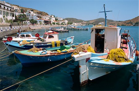 simsearch:841-05796762,k - Fishing boats in the harbor at Skala on Patmos, Dodecanese Islands, Greek Islands, Greece, Europe Stock Photo - Rights-Managed, Code: 841-02831186