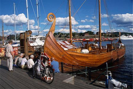 simsearch:841-02831984,k - Viking boat replica, Aker Brygge, Oslo, Norway, Scandinavia, Europe Stock Photo - Rights-Managed, Code: 841-02831690