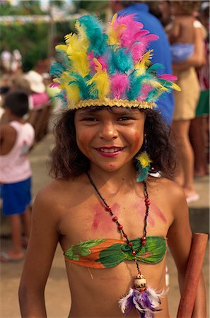 feather headdress - Young dancer, Pacoval village, Amazon area, Brazil, South America Stock Photo - Rights-Managed, Code: 841-02832250