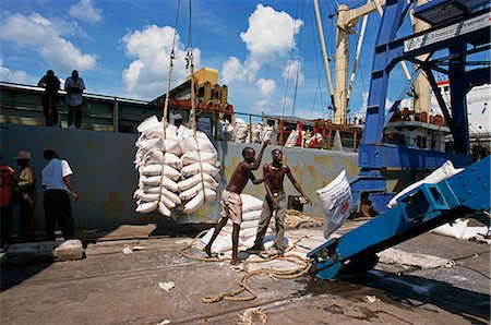 sack - Off-loading sugar, Ya Samadu, Mombasa Harbour, Kenya, East Africa, Africa Stock Photo - Rights-Managed, Code: 841-02832683