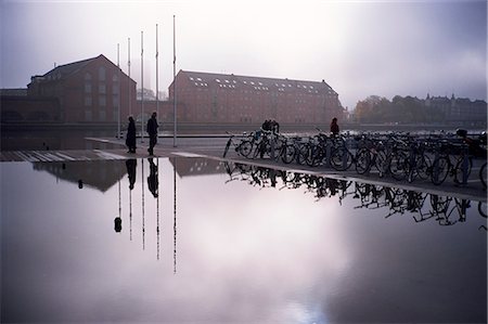 simsearch:841-02831984,k - Bicycles reflected in still water, Christians Brygge, Copenhagen, Denmark, Scandinavia, Europe Stock Photo - Rights-Managed, Code: 841-02899646