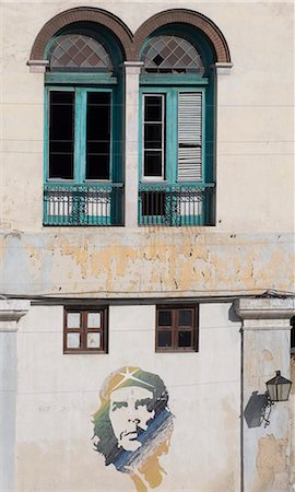 simsearch:841-03507904,k - A wall painting of Che Guevara in Habana Vieja (old town), Havana, Cuba, West Indies, Central America Stock Photo - Rights-Managed, Code: 841-02899879